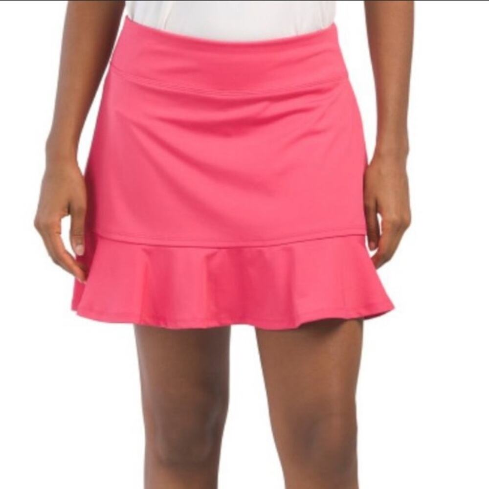 New Tommy Bahama Golf Skirt Skort Hot Pink Ruffle Hem Women's size L